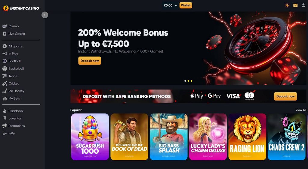 Anmeldelser og poengsummer for Instant Casino for januar 2026 – Er det lovlig og trygt å spille?